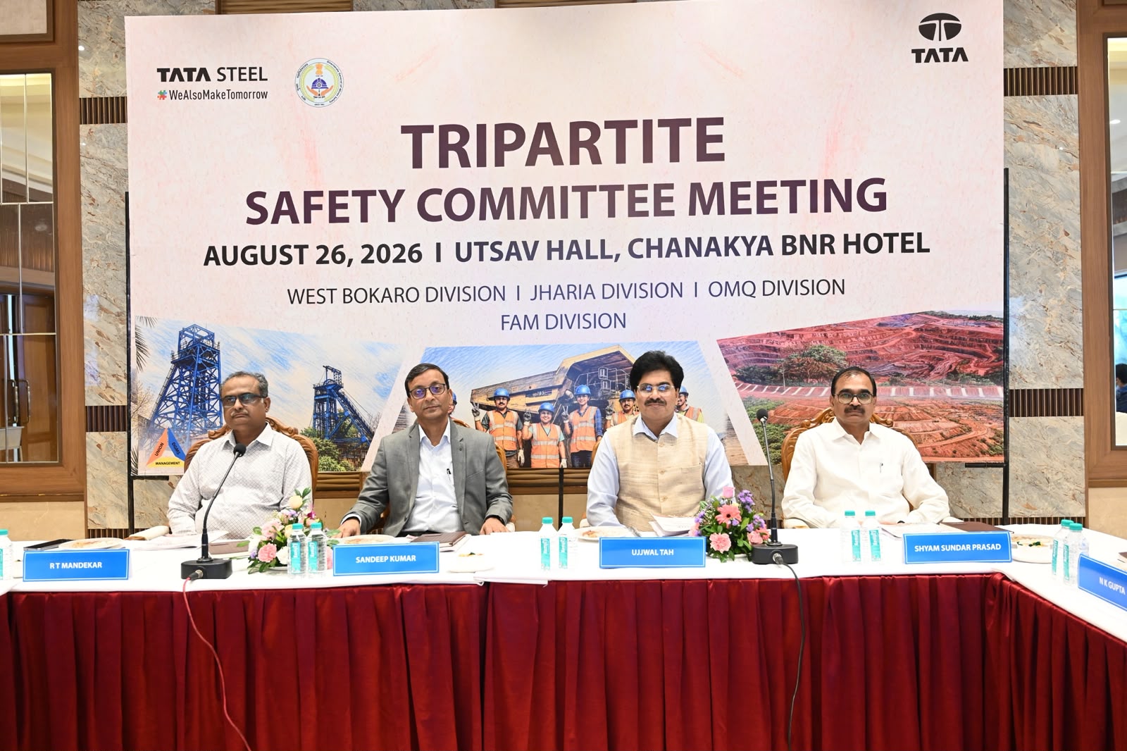 टाटा स्टील के रॉ मटेरियल्स डिवीजन ने DGMS और यूनियन के साथ त्रिपक्षीय सुरक्षा समिति की बैठक की